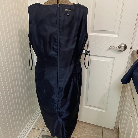 KASPER NAVY SUIT WITH SHEATH DRESS AND JACKET, SIZE 12 - Picture 9 of 13